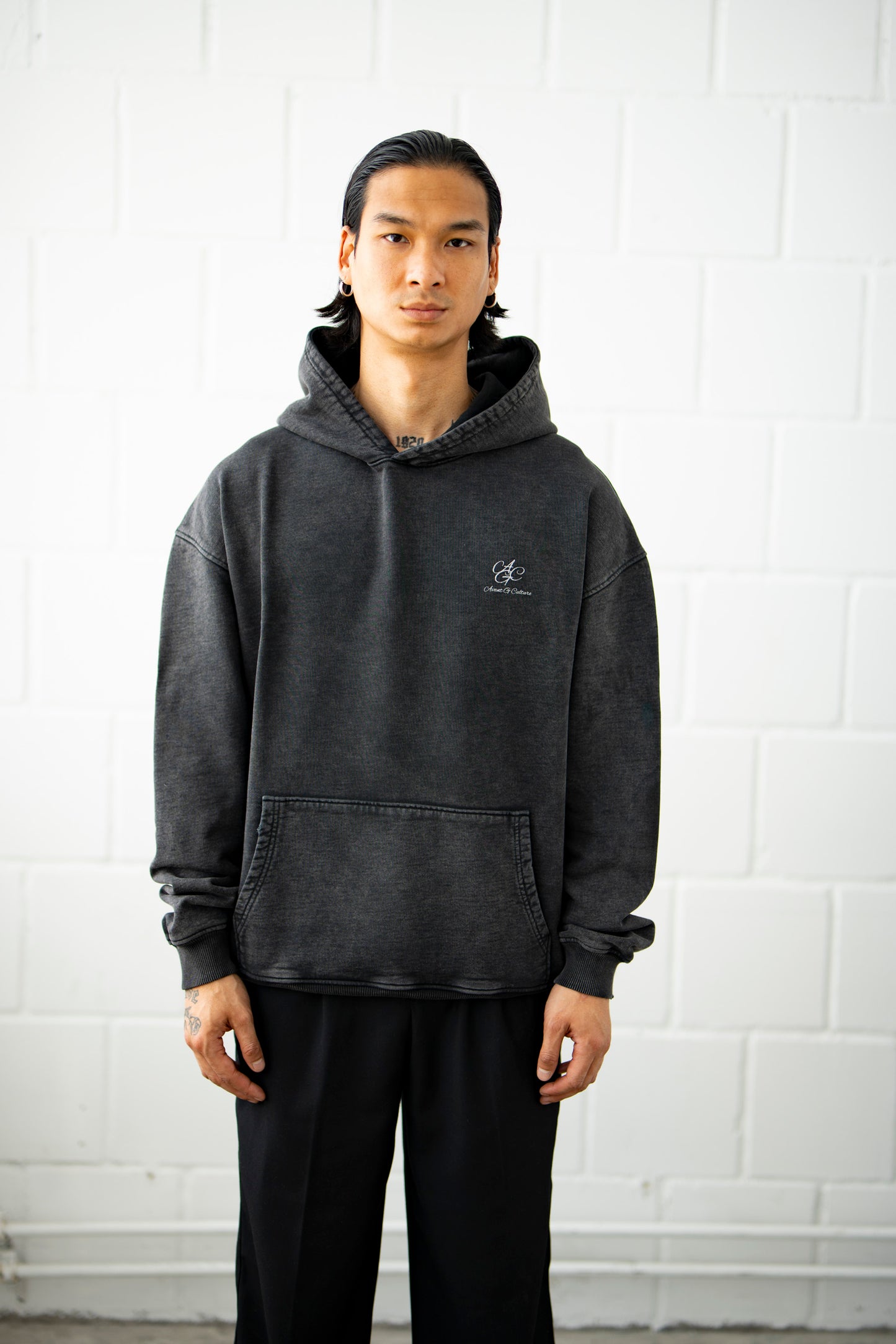 AGC HEAVY WASHED HOODIE BLACK