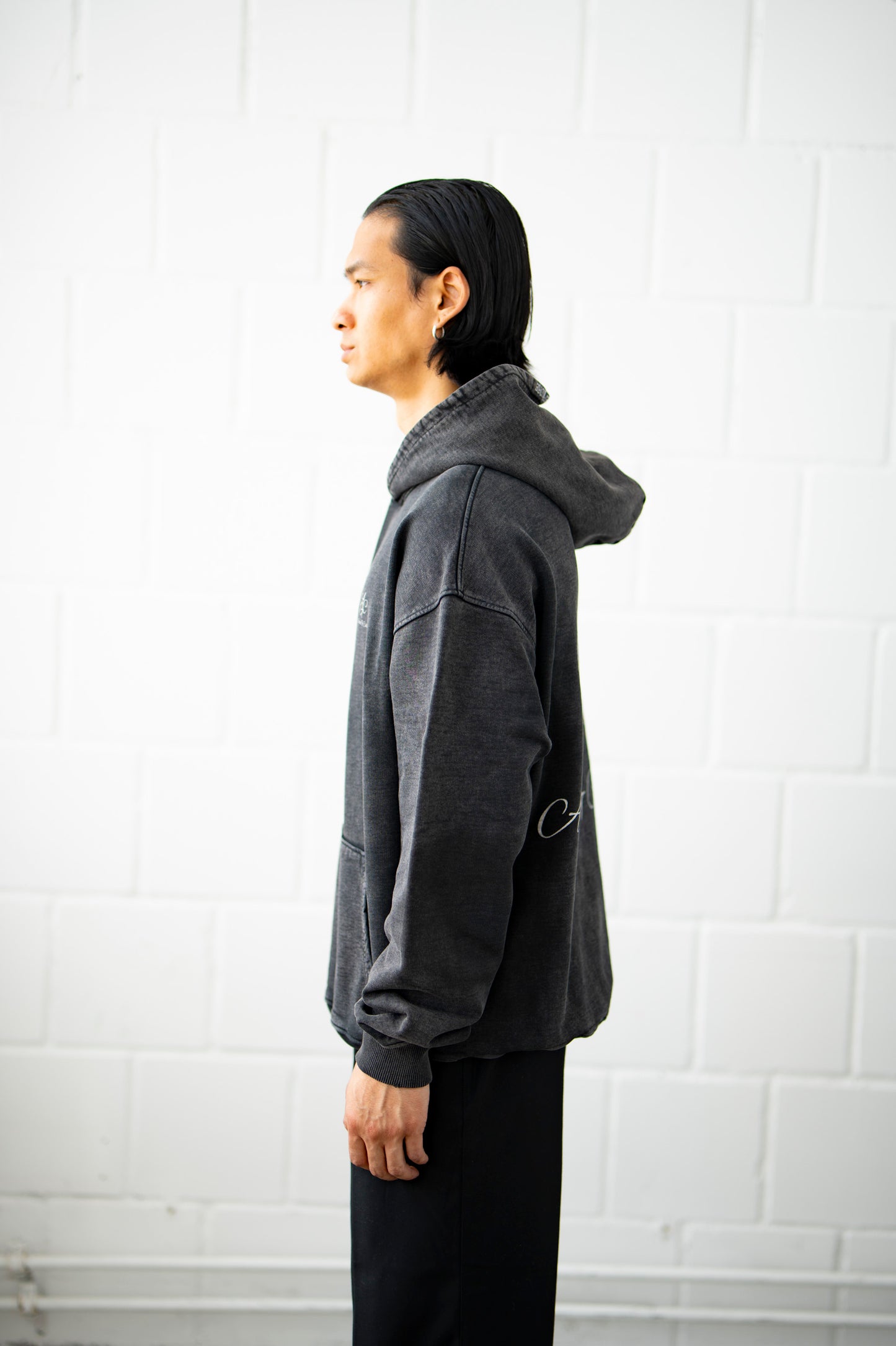 AGC HEAVY WASHED HOODIE BLACK